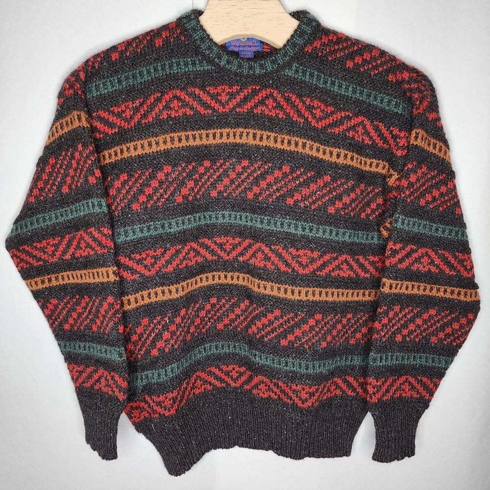 Vintage Woodward Mens Multicolor 100% Wool Pullover Sweater Size X-Large - Picture 3 of 9